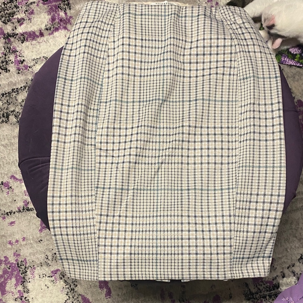 Liverpool Gray Plaid Skirt